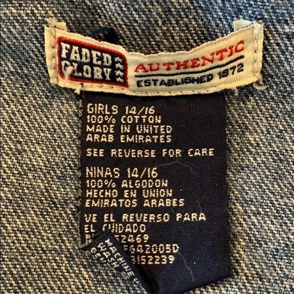 Faded Glory Girls Jean Jacket size 14/16.​​​​​​​​​​​​​​​​​​
